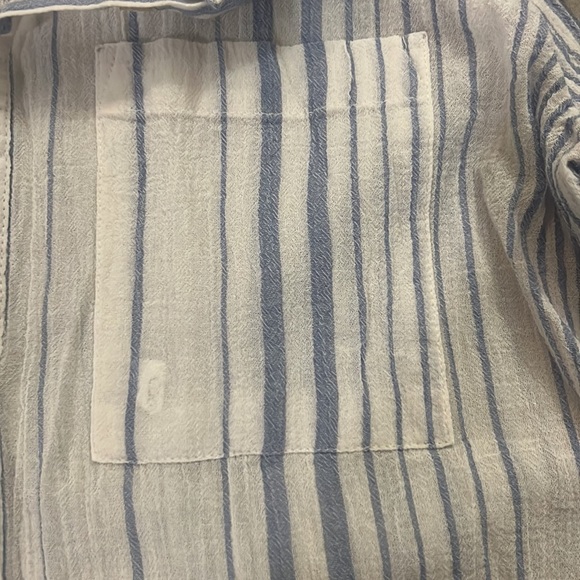 Sundance Blue White Striped Button Up cotton shirt size M - Picture 8 of 9
